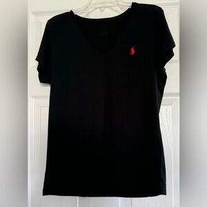 Women’s Ralph Lauren Black Polo T-Shirt SZ Large